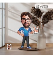 BK Gift Kişiye Özel Antrenör Karikatürlü Büyük Boy Ahşap Biblo-1, Arkadaşa Hediye , Sevgiliye Hediye, Kişiye Özel Biblolar