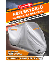 TVS Neo X3i Motosiklet Brandası Motor Branda TURUNCU REFLEKTÖRLÜ-Gri