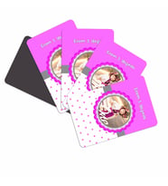Fotoğraflı İsimli Kız Çocuğu Doğum Günü Magneti 6X9 (Pembe)
