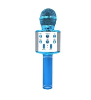 Mavi Kablosuz Bluetooth Mikrofon, Led Işıklı Ses Sistemi, Karaoke Ve Müzik Oynatıcı, Taşınabilir Usb/sd Desteği Mavi
