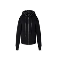 Guess Kadın Siyah Kapüşonlu Scuba Taşlı Fermuarlı Sweatshirt