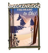 Breckenridge, Colorado Kayak Posteri Tablo Ahşap Poster Dekoratif