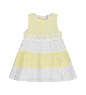 Civil Baby Renkli Roba Dantelli 6-18 Ay Elbise - Pembe