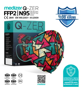 Qzer New Young Desenli FFP2 N95 Maske 20 Adet