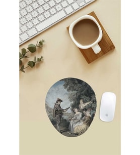 Antoine Watteau La Leçon D'amour Engraving Coloreddesenli Bilek Destekli Mouse Pad