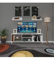 Kenzlife televizyon sehpası monako120 byz tv ünitesi raflı (Karışık)