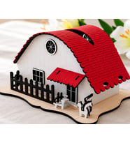 Dekoratif Ev Şeklinde Ahşap Peçetelik 31x15 cm – 3 mm MDF Lazer Kesim