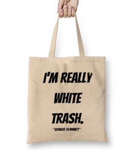 George Clooney Quotes Gift- Vintage Retro Rainbow Style Bez Çanta Uzun Saplı