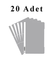 20 Adet A4 Gri Telli Dosya 1 Paket Ekonomik Kaliteli Telli Dosya Ofis Büro Okul