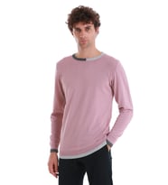 Pembe Regular Fit Düz Bisiklet Yaka Yünlü Triko Kazak