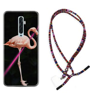 Oppo Reno 2Z 4 Lite 4 Pro 5 6 7 A31 Kılıf Boyun Asklı Rasta Silikon Line Filamingo 1776