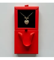 Sevgililer Günü Özel Hediye Kutulu Kadın Kalp Yıldız Detay Parlak Taşlı 14K Altın Kaplama Gold Kolye