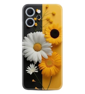 Oppo Reno 14F Kılıf Boutique Baskılı Resimli Sarı Beyaz Çiçek Pcode -044
