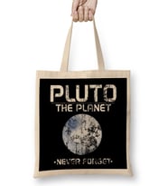 Cute Pluto The Planet Never Forget Distressed Bez Çanta Uzun Saplı