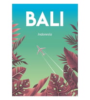 Bali Seyahat Afiş Uçuş Endonezya Tablo Ahşap Poster Dekoratif