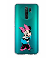 Xiaomi Redmi 9 Uyumlu Kapak Minnie Mouse Tasarımlı Şeffaf Silikon Kılıf