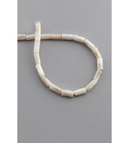 Sedef Doğal Taş Parlak Kırık Beyaz Silindir Kesim 4x8mm Dizi [AB+]