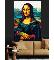Mona Lisa Pop-Art Versiyonu Dekoratif Kanvas - Mdf Ahşap Tablo
