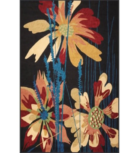 Eliana Home Baskılı, Yıkanabilir Kaymaz Taban Salon Halısı LNA1772 100x150 cm (Siyah)