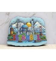 Ahşap İstanbul Temalı Magnet - Model 10