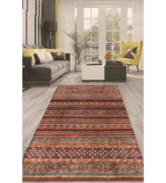 Dijital Kaymaz Taban Yıkanabilir Modern Renkli Salon Halısı Mutfak Halısı Yolluk ND-HT-649 (Kırmızı)
