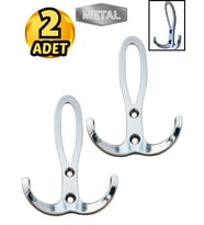 Metal Okyanus Krom Portmanto Askısı Duvar Tipi – 2’li