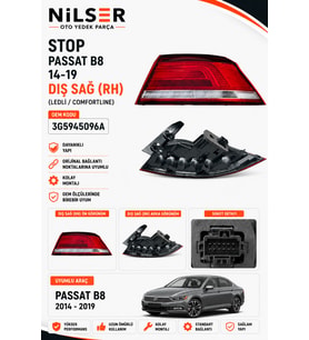 Volkswagen Passat B8 Stop Sağ Dış 14-19 Comfortline Ledli