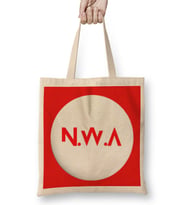 N W A Group Logo Bez Çanta Uzun Saplı