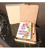 English Teacher Ahşap Kutulu Defter Kalem Set 003