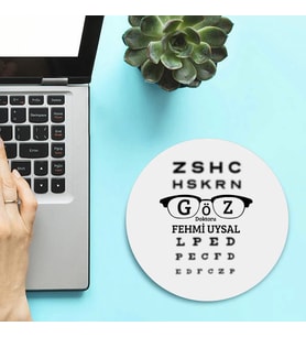 Kişiye Özel Göz Doktoru Temalı Yuvarlak Mousepad