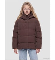LCW Kids Kahverengi Kapüşonlu Kız Çocuk Şişme Mont
