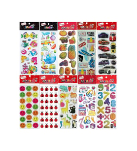 Kabartmalı Sticker Karışık Paket 100 Kartela