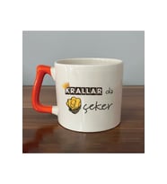Krallar Da Nah Çeker Baskılı Turuncu Kulplu Prime Kupa - Komik Hediye Bardak Fincan Mug