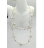 Bianca Gold İnci Detaylı Uzun Kolye (70+4cm)