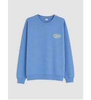 LCW Kids Mavi Baskılı Erkek Çocuk Kalın Sweatshirt