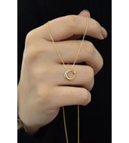 925 Ayar Gümüş Ay Yıldız Kolye.rose.gold.rodaj