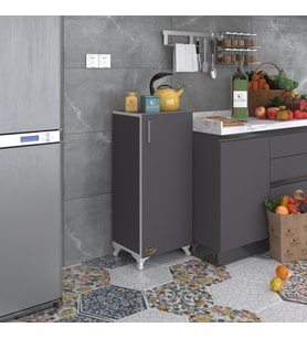 Kenzlife mutfak dolabı mine 088*030*032 gri kapaklı ayaklı banyo evrak ofis kitaplık ayakkabılık kiler