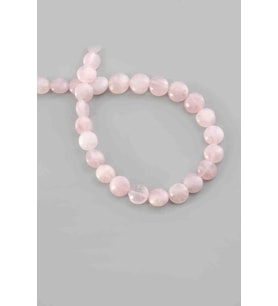 Pembe Kuvars Doğal Taş Parlak Pembe Daire Kesim 8mm Dizi [AB]