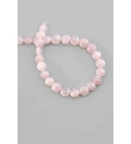 Pembe Kuvars Doğal Taş Parlak Pembe Daire Kesim 8mm Dizi [AB]