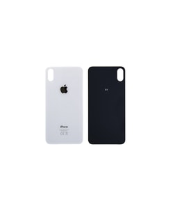 Uyumlu İphone Xs Max Arka Kapak Lazer Kesim ( Pil Kapağı )  Cam - - Beyaz