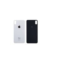 Uyumlu İphone Xs Max Arka Kapak Lazer Kesim ( Pil Kapağı )  Cam - - Beyaz