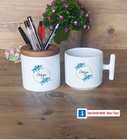 İsme Özel Doğum Günü Hediyesi Kalemlik, Kupa Bardak T Kişiye Özel Hediye (Model 1)