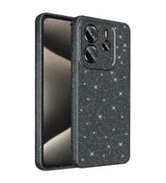Coverzone Xiaomi Redmi Note 14 5G ile uyumlu Z-Jelly K?l?f Kamera Korumal? Simli I??lt?l? Renkli Parlak Silikon Kapak - Siyah