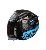 Motosiklet Yarım Kask Double Güneş Vizörlü Siyah Ece Sertifikalı Abs Material Motor Kaskı Turkuaz