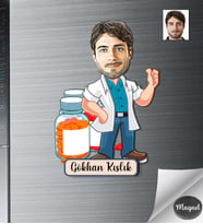 Kişiye Özel Eczacı Erkek Ahşap Magnet -1