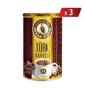 Orhan Efendi Türk Kahvesi Teneke 250 Gr - 3LÜ PAKET