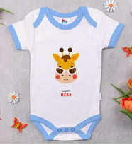 BK Kids Super Hero Tasarımlı Mavi Bebek Body Zıbın-1