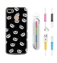 General Mobile GM8 Go GM9 GM20 Pro Plus Kılıf Kablo Koruma Spiral Silikon Panda Suratları 1773