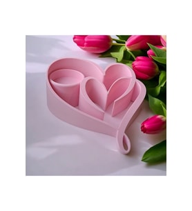 İki Kalp Tealight Mumluk - Romantik ve Şık Tasarım (Pembe)
