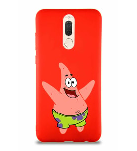 Huawei Mate 10 Lite Soft Premier Kapak Patrick Yıldız Tasarımlı Silikon Kılıf - Kırmızı (Şeffaf)